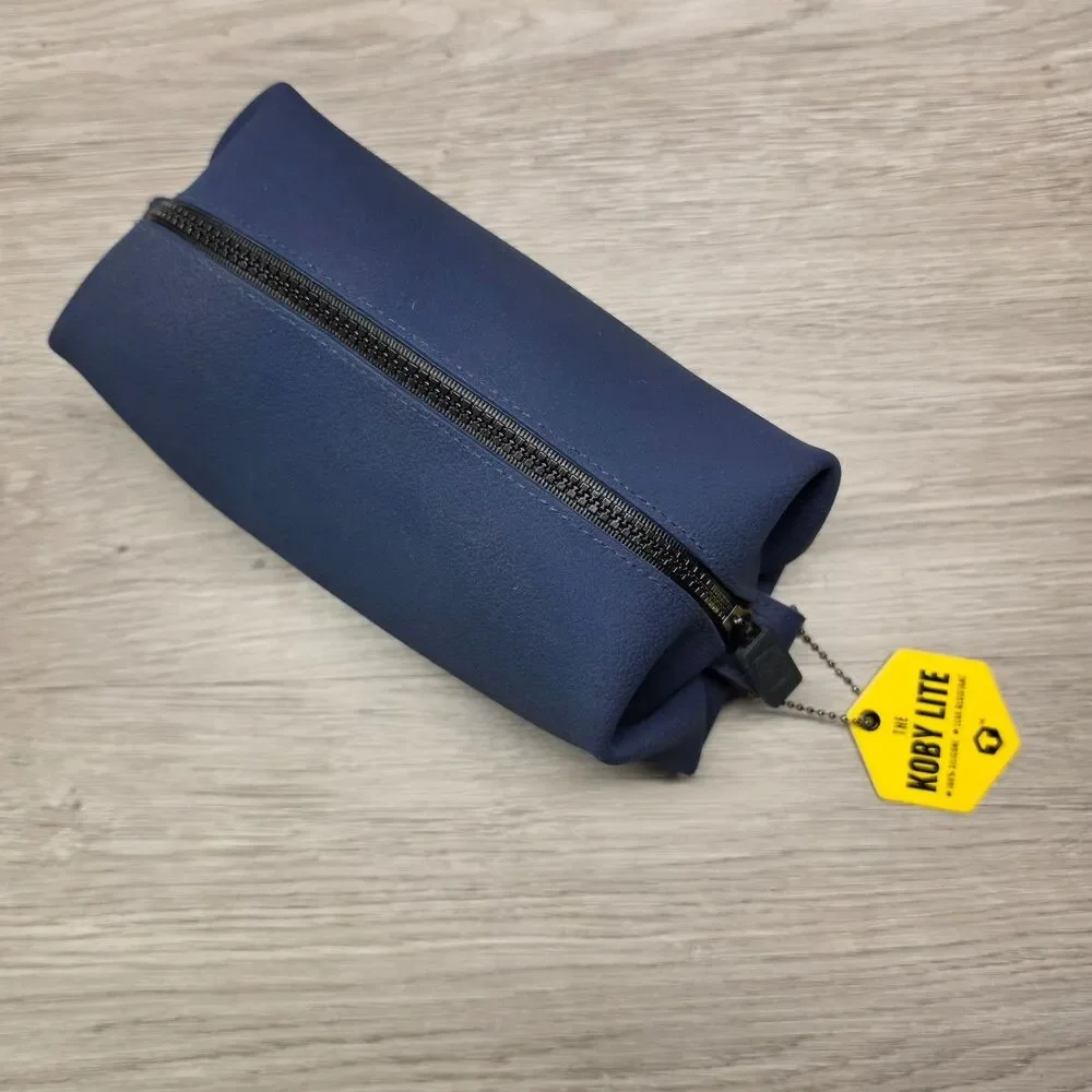 Tooletries The Koby Lite Navy Blue Silicone Toiletry Bag Dopp Kit Travel Case